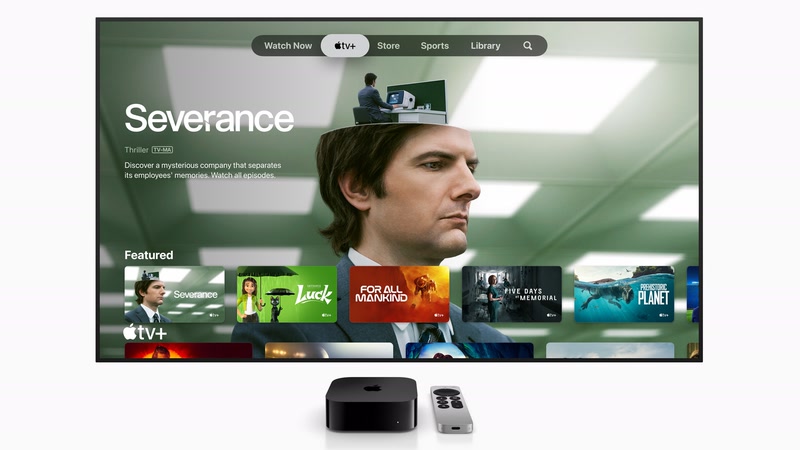 Severance dans l’application Apple TV au-dessus du boîtier