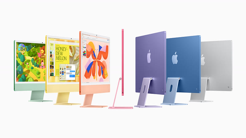 Les sept couleurs de l’iMac 24 pouces M4