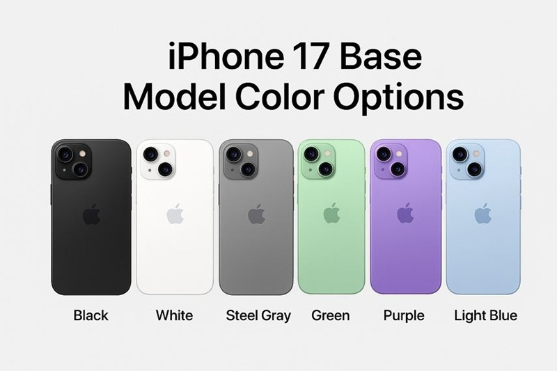 Les différents coloris de la gamme iPhone 17 standard