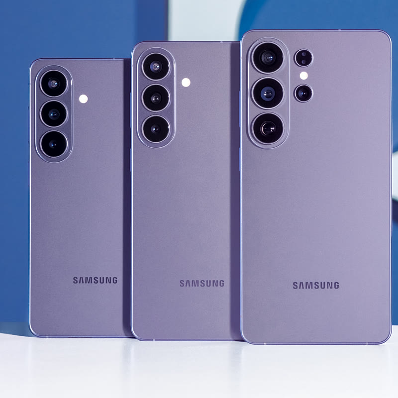 Les trois Samsung Galaxy S26 vus de dos